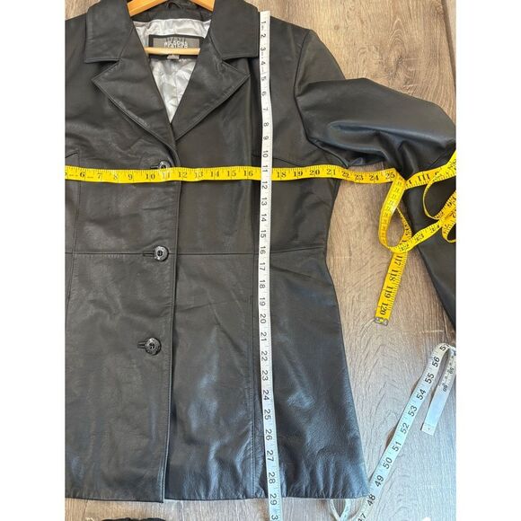 wilson's leather y2k vintage  black leather jacket coat - Picture 10 of 10